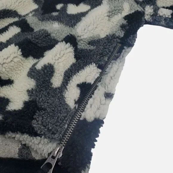 Dylan Fleece Jacket Hooded Mens XL Black Gray Camouflage Pullover Side Zip - Picture 4 of 9